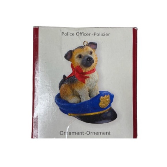 Heirloom American Greetings Police Officer Dog Hat Christmas Ornament - Picture 8 of 16
